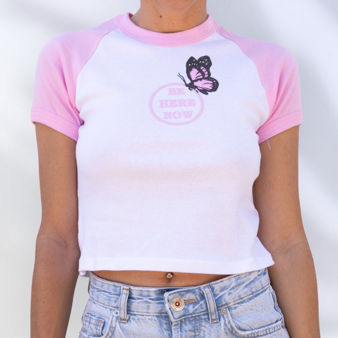 Tシャツ(半袖/袖なし) Jennie for   baby Tee JENNIE TOP - WHITE : HOT PINK