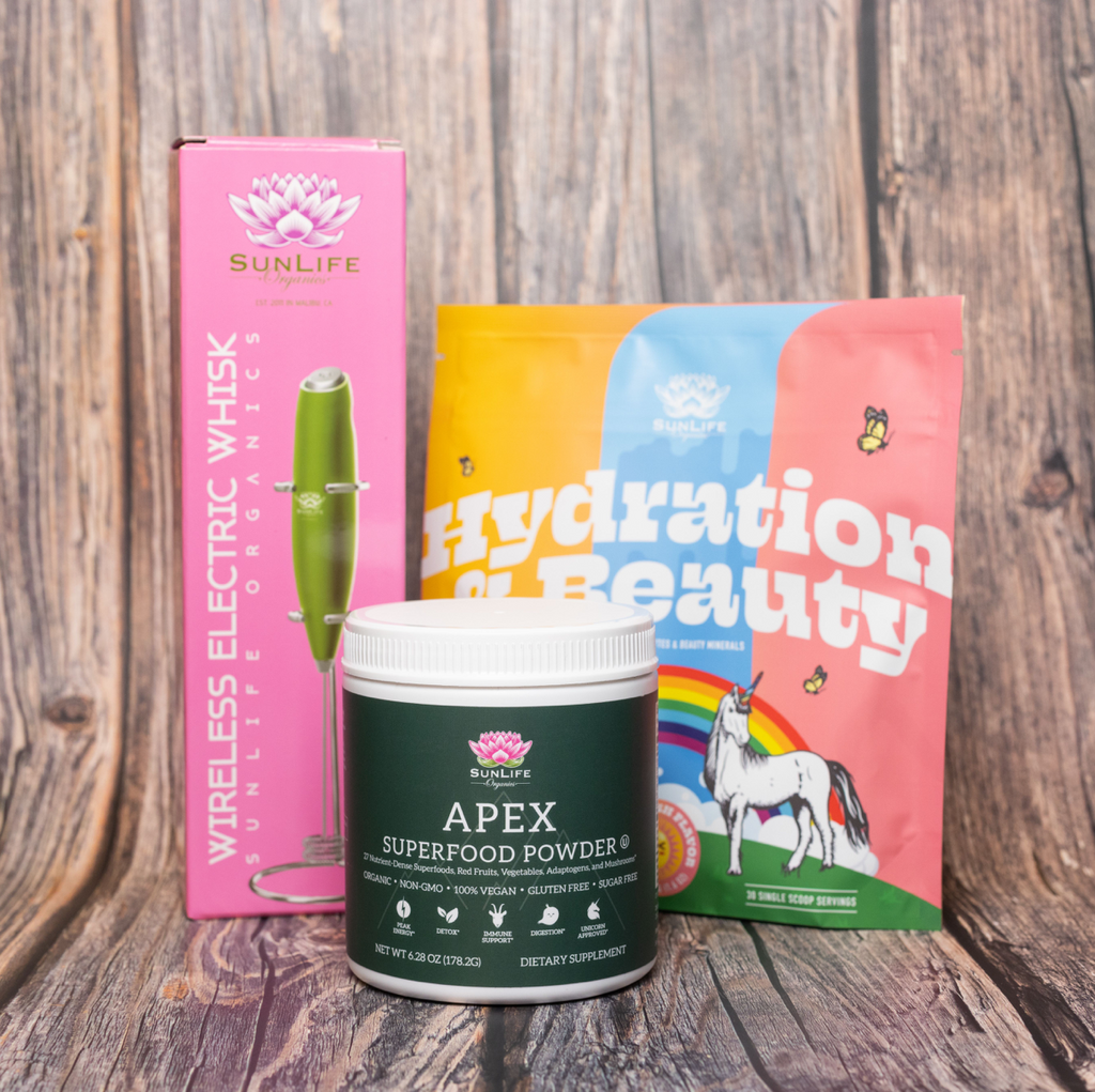 Electric Whisk + Hydration & Beauty Powder + Apex Superfood Powder