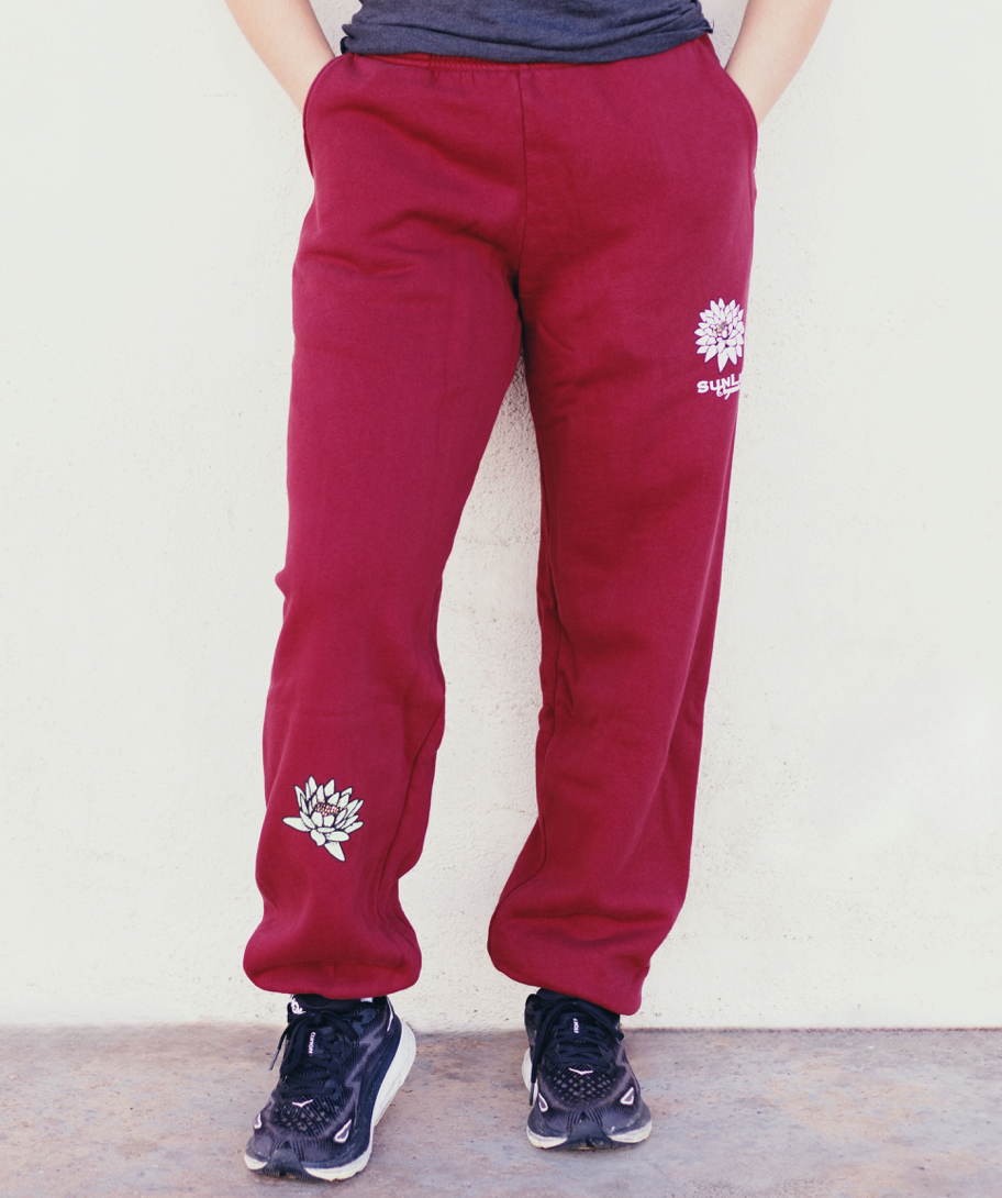 Live in the Sunshine Sweatpants Burgundy SunLife Organics